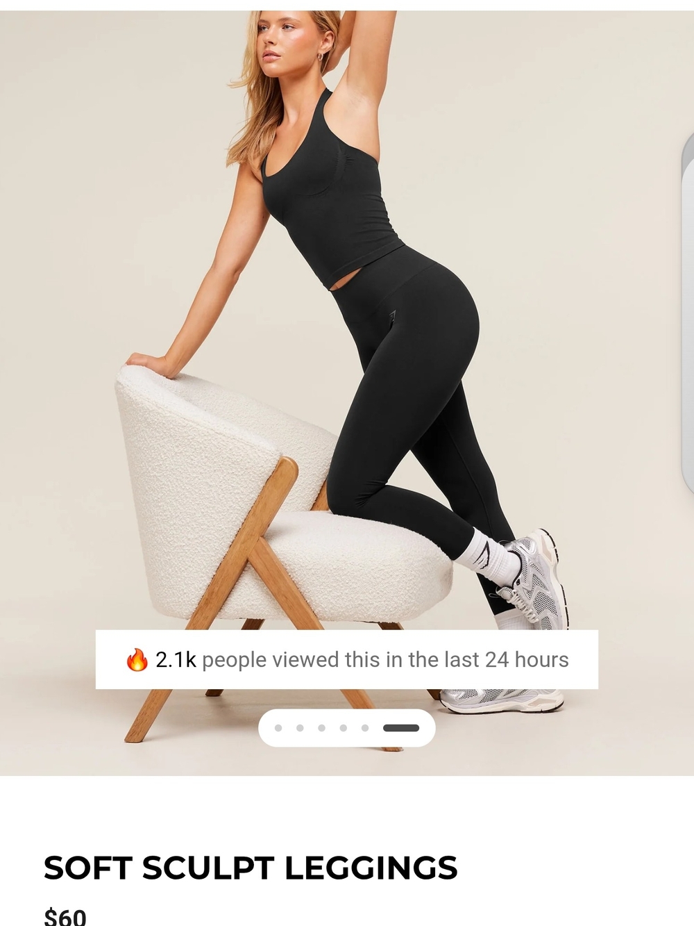 Gymshark High-Rise Sculpt Leggings — Black Scruch Back
